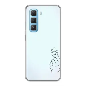 Чехлы (Знак сердечка) на Infinix Hot 50 5G (Сердце на голубом)