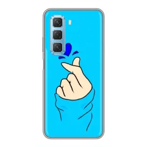 Чехлы (Знак сердечка) на Infinix Hot 50 5G (Сердце на синем)