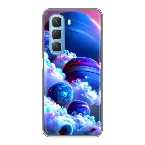 Чехлы КОСМОС для Infinix Hot 50 5G (Синие планеты)