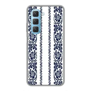 Силиконовый Чехол на Infinix Hot 50 5G с картинкой Вышиванки (Синяя вышиванка)