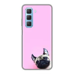 Бампер для Infinix Hot 50 5G с картинкой "Песики" (Собака на розовом)