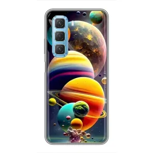 Чехол (ТПУ) с планетами на Infinix Hot 50 5G (Солнечна система)