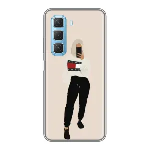 Силиконовый Чехол на Infinix Hot 50 5G с картинкой Стильных Девушек (Стильная)