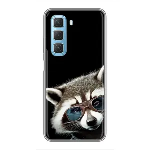 Силиконовый Чехол с Енотами на Infinix Hot 50 5G (Стильный Енот)