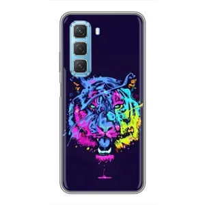 Силиконовый бампер с картинкой животных для Infinix Hot 50 5G (Тигр-Арт)