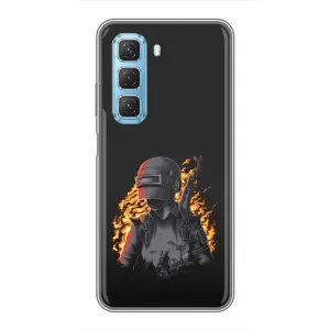 Силиконовый чехол с картинкой "Герой Pubg" на Infinix Hot 50 5G (В огне)