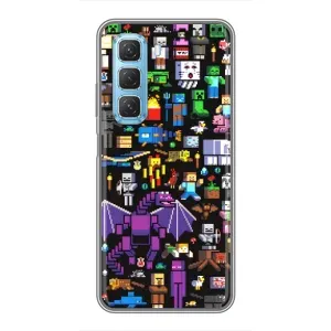 Чехол майнкрафт для Infinix Hot 50 5G (Все персонажи)