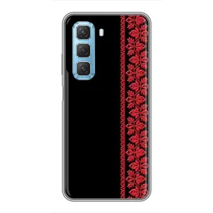 Силиконовый Чехол на Infinix Hot 50 5G с картинкой Вышиванки (Вышиванка на черном)