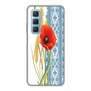 Силиконовый Чехол на Infinix Hot 50 5G с картинкой Вышиванки (Вышиванка с цветком)