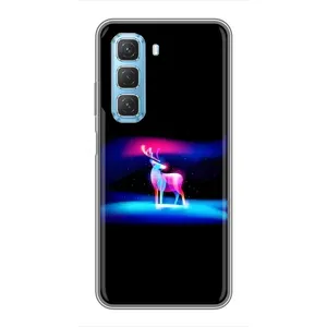 Силиконовый бампер с картинкой животных для Infinix Hot 50 5G (Яркий олень)