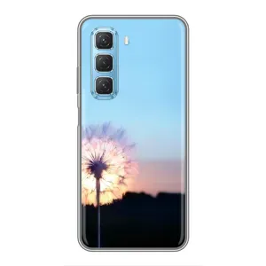 Силиконовый Чехол с одуванчиками на Infinix Hot 50 5G (Закат с одуванчиком)