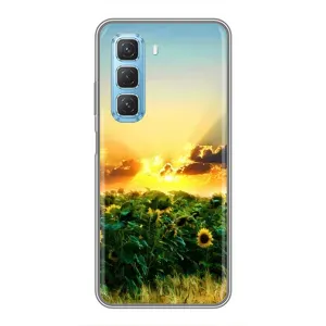 Чехлы с картинкой Подсолнухов для Инфиникс Хот 50 5G (Закат Солнца)