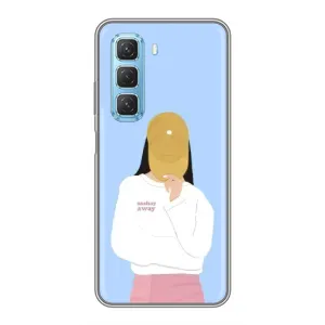 Силиконовый Чехол на Infinix Hot 50 5G с картинкой Стильных Девушек (Желтая кепка)