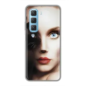 Бампер с изображением Котиков для Инфиникс Хот 50 5G (Женщина кошка)