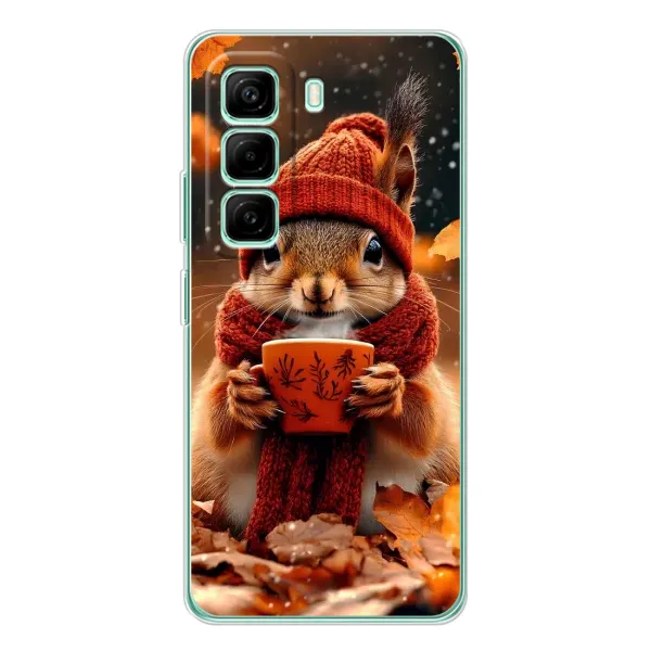 Чехол с рисунком «Белка с кофе» для Infinix Hot 50 Pro Plus Чехол с рисунком «Белка с кофе» для Infinix Hot 50 Pro Plus