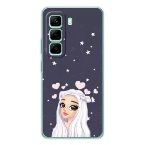 Чехол Стильные девушки на Infinix Hot 50 Pro Plus (Девушка и сердечки)