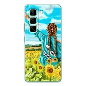 Чехол Стильные девушки на Infinix Hot 50 Pro Plus (Девушка на поле)