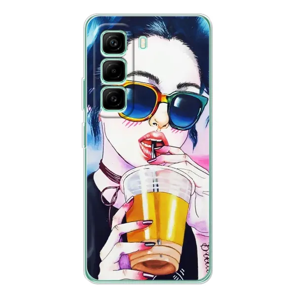 Чехол с рисунком «Девушка с коктейлем» для Infinix Hot 50 Pro Plus Чехол с рисунком «Девушка с коктейлем» для Infinix Hot 50 Pro Plus
