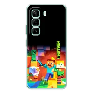 Чехлы для Infinix Hot 50 Pro Plus (Персонажи Майн Крафт) (Герой Майнкрафт)