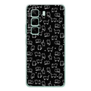 Чехол на тематику: Коты для Infinix Hot 50 Pro Plus (Котики на черном)