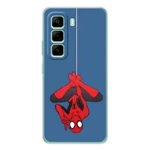 Чехол Супергерой Человека Паука на Infinix Hot 50 Pro Plus (На паутине)