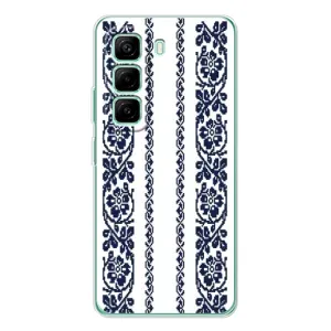 Силиконовый Чехол на Infinix Hot 50 Pro Plus с картинкой Вышиванки (Синяя вышиванка)