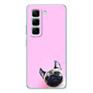 Бампер для Infinix Hot 50 Pro Plus с картинкой "Песики" (Собака на розовом)