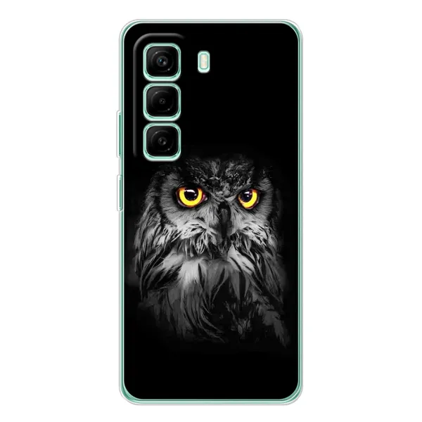 Чехол с рисунком «Сова на чёрном» для Infinix Hot 50 Pro Plus Чехол с рисунком «Сова на чёрном» для Infinix Hot 50 Pro Plus