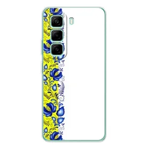 Силиконовый Чехол на Infinix Hot 50 Pro Plus с картинкой Вышиванки (Желто-синяя вышиванка)