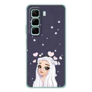 Чохол Стильні дівчата на Infinix Hot 50 Pro (Дівчина та серця)