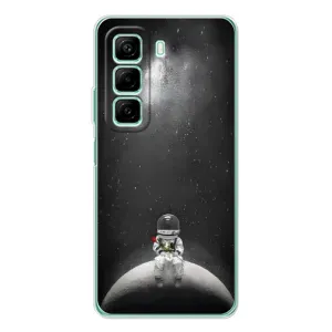 Силиконовый Чехол с принтом "Космонавты" на Infinix Hot 50 Pro (Космонавт романтик)