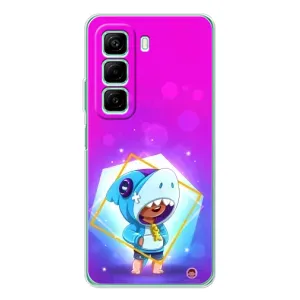 Чехол Бравл Старс для Infinix Hot 50 Pro (Леон в костюме Акулы)