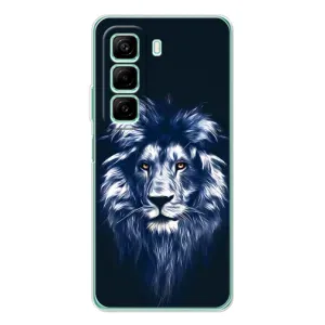 Чехол с картинкой на Infinix Hot 50 Pro (Лев - синий)
