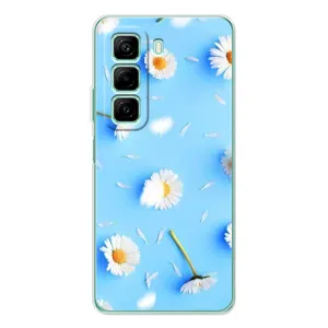 Чохол з Квітами для Infinix Hot 50 Pro (ромашки на блакитному)