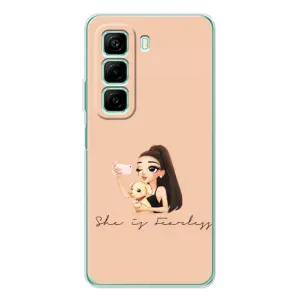 Силіконовый Чохол на Infinix Hot 50 Pro з картинкой Модных девушек (З собакою)