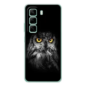 Чехлы с принтом СОВЫ для Infinix Hot 50 Pro (Сова на чёрном)