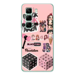 Чехлы с картинкой для Infinix Hot 50 (BLACK PINK коллаж)