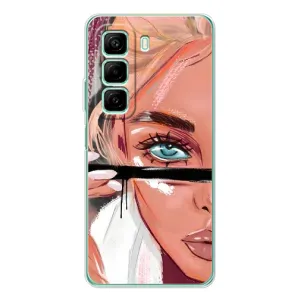 Силіконовый Чохол на Infinix Hot 50 з картинкой Модных девушек (Дівчина та вії)