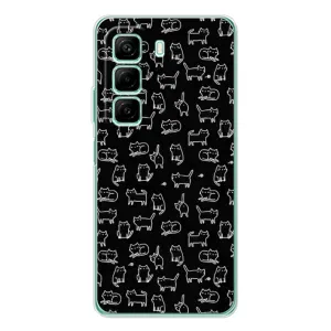 Чохол на тематику: Коти для Infinix Hot 50 (Котики на чорному)