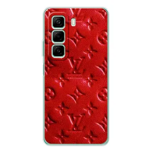 Текстурный Чехол Louis Vuitton для Инфиникс Хот 50 (Красный ЛВ)