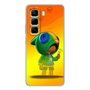 Чехол Бравл Старс для Infinix Hot 50 (LEON в кофте)