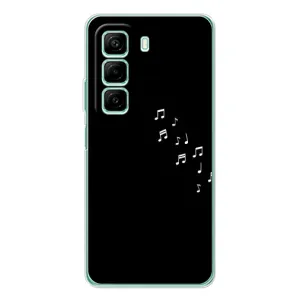 Чехол с картинками на черном фоне для Infinix Hot 50 (Ноты)