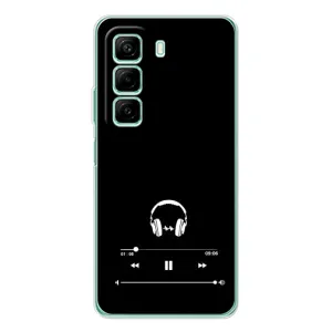 Чехол с картинками на черном фоне для Infinix Hot 50 (Плеер)