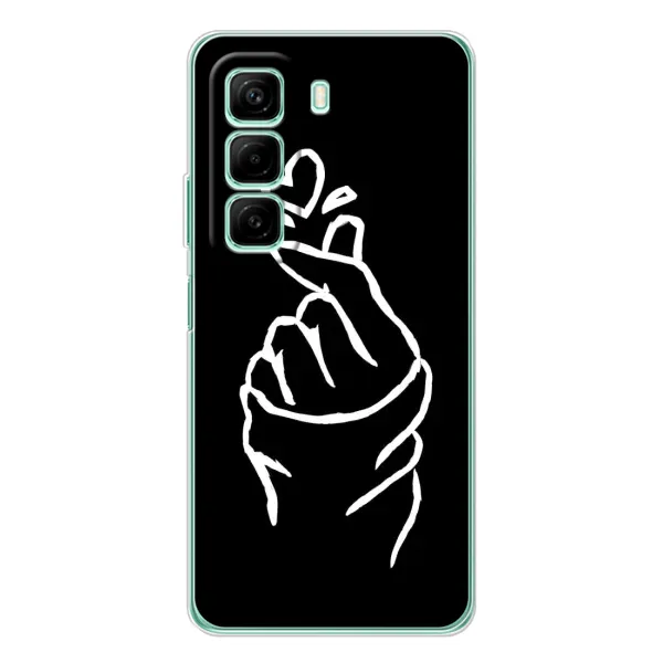 Чехол с рисунком «Сердце на черном» для Infinix Hot 50 Чехол с рисунком «Сердце на черном» для Infinix Hot 50