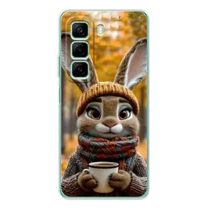 Друкований чохол 'Звірята з кавою' для Infinix Hot 50 (Зайчик з кавою)