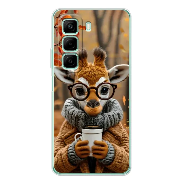 Чехол с рисунком «Жираф с кофе» для Infinix Hot 50 Чехол с рисунком «Жираф с кофе» для Infinix Hot 50