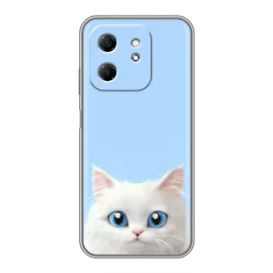 Чехол на тематику: Коты для Infinix Hot 50i (Белый кот)