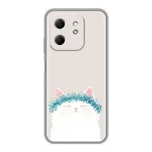 Чехол на тематику: Коты для Infinix Hot 50i (Белый котик)