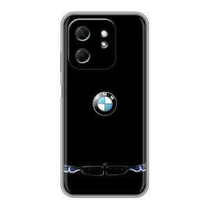 Силиконовый бампер с картинкой машины на Infinix Hot 50i (Черный BMW)