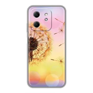 Силиконовый Чехол с одуванчиками на Infinix Hot 50i (Цветок-одуванчик)